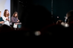 Q&A after the screening of Colectív with journalist and protagonist Mirela Neag / Photo: Zoltán Adrián