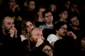 Q&A after the screening of Colectív with journalist and protagonist Mirela Neag / Photo: Zoltán Adrián