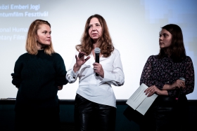 Q&A after the screening of Colectív with journalist and protagonist Mirela Neag / Photo: Zoltán Adrián