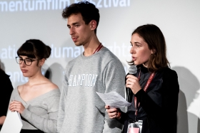 The Student Jury announces the Best Human Rights Film / Photo: Zoltán Adrián
