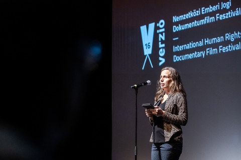 Andrea Tompa, writer, opens the 16th Verzió / Photo: Zoltán Adrián