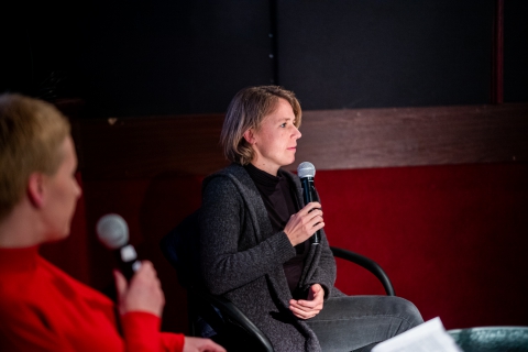 Discussion after By the Name of Tania with producer Hanne Phlypo /Photo: Balázs Ivándi-Szabó