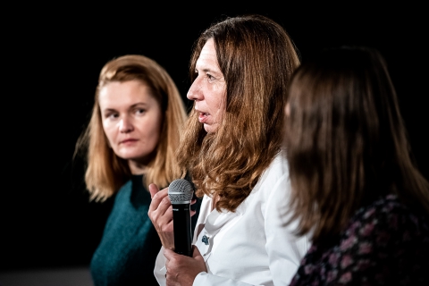 Q&A after the screening of Colectív with journalist and protagonist Mirela Neag / Photo: Zoltán Adrián