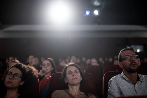 Q&A after the screening of Colectív with journalist and protagonist Mirela Neag / Photo: Zoltán Adrián