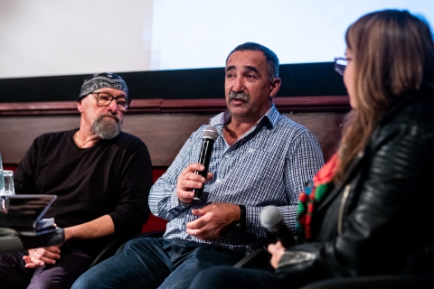 Discussion after the screening of Earth with two miners from the film / Photo: Balázs Ivándi-Szabó