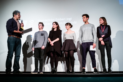 Philippe Bellaiche, co-director of Advocate, receives the prize / Photo: Balázs Ivándi-Szabó