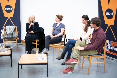 Doc Pro: New Distribution Strategies (Christine Dollhofer, Johanna Huth, Bojana Maric, László Józsa) / Photo: Milán Rácmolnár Doc Pro: New Distribution Strategies (Christine Dollhofer, Johanna Huth, Bojana Maric, László Józsa) / Photo: Milán Rácmolnár